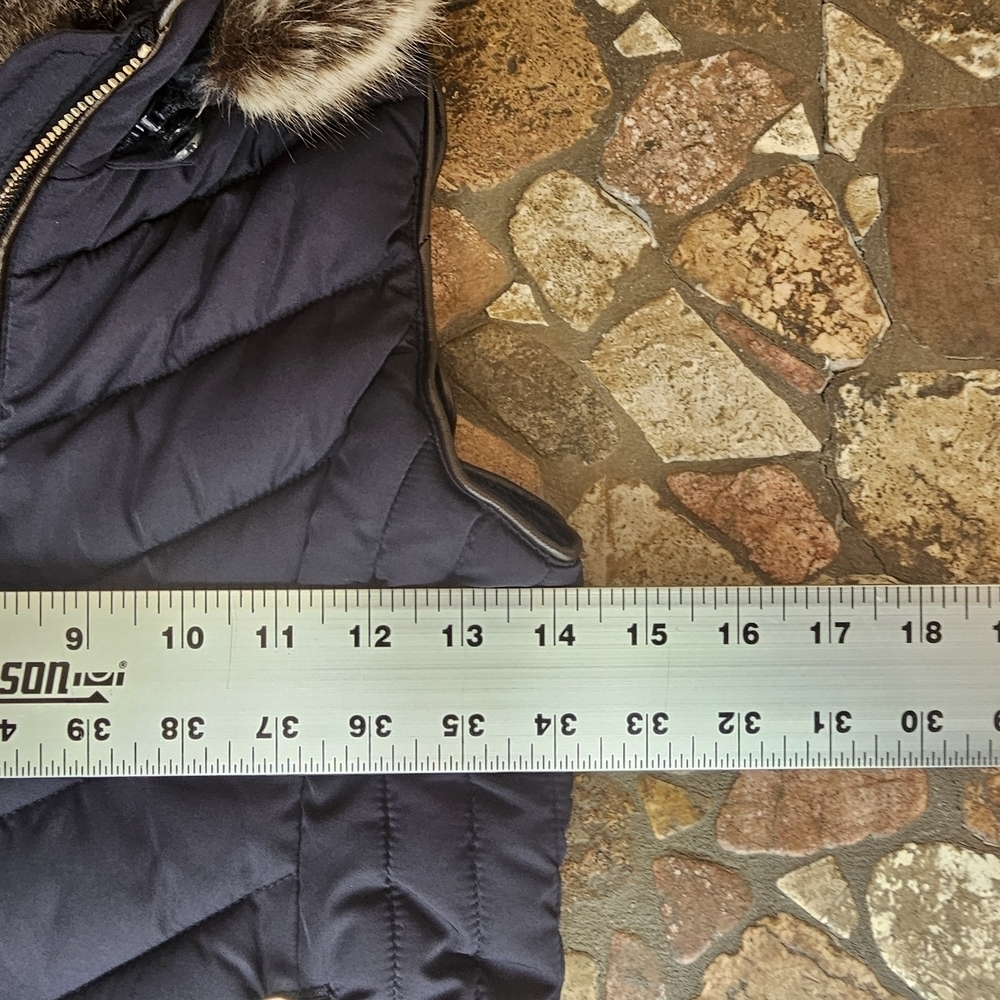 Joules Dark Blue Jacket with Brown Faux Fur - Picture 10 of 10